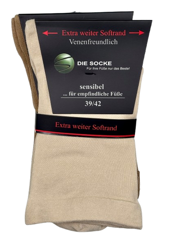 331121 Gesundheitssocke - extra weit / beige