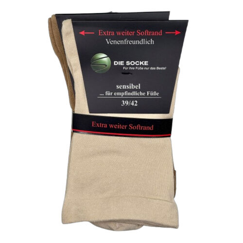 331121 Soft Cotton extra weit ohne Gummidruck + handgekettelte Fußspitze - beige