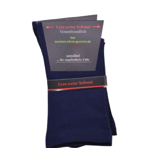 331123  Soft Cotton extra weit ohne Gummidruck + handgekettelte Fußspitze - dunkelblau