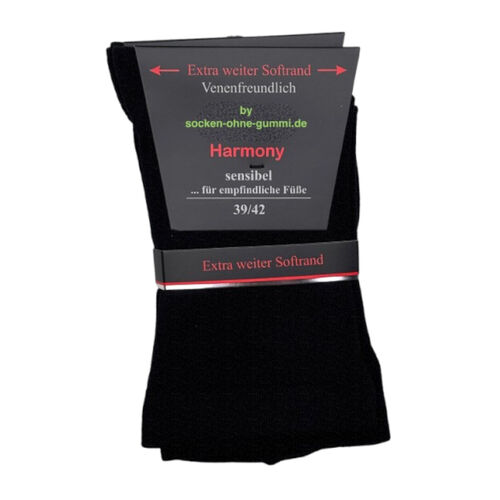 331124  Soft Cotton extra weit ohne Gummidruck + handgekettelte Fußspitze - schwarz