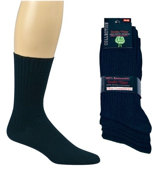 Art.: 66137 Komfort Socks 100% Baumwolle / ohne Gummidruck