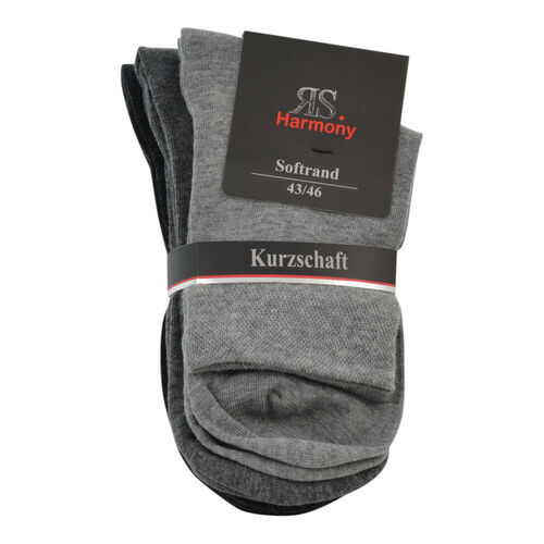 Art.: 332028 Premium Baumwollsocke mit Softbund + handgekettelte Fußspitze / Kurzschaft