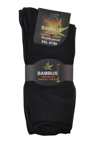 Art.: 331049 Harmony Premium Bambussocke for Men  XXL ohne Gummi - schwarz