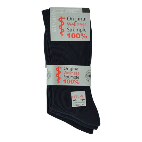 Art.: 06163 Druck- und gummifreie 100% Baumwollsocke + handgekettelte Fußspitze