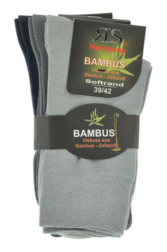 Art.: 443038 Harmony Premium-Bambussocke  ohne Gummi / grau
