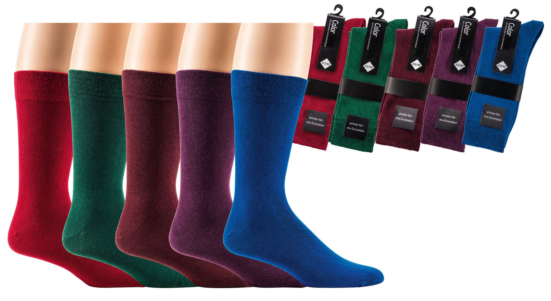 6 Paar Damen Wohlfühlsocken Ohne Gummibund – 80% Baumwolle, Handgekettelte Spitze, Diabetikergeeignet