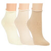 Art.: 115266 Kurzschaft Baumwoll Feinsocke mit Rollrand / ohne Gummidruck / Beigetöne