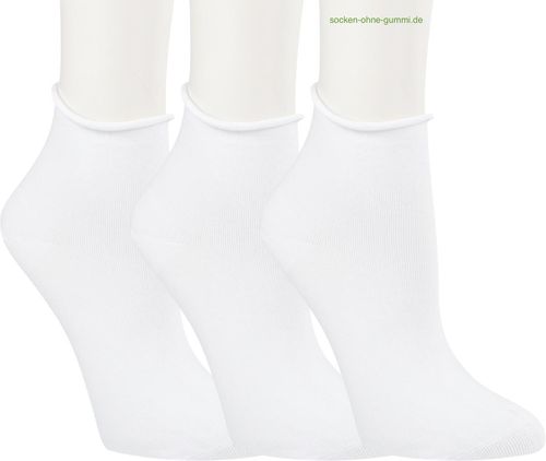 Art.: 115265 Kurzsocke Rollrand ohne Gummi - weiß