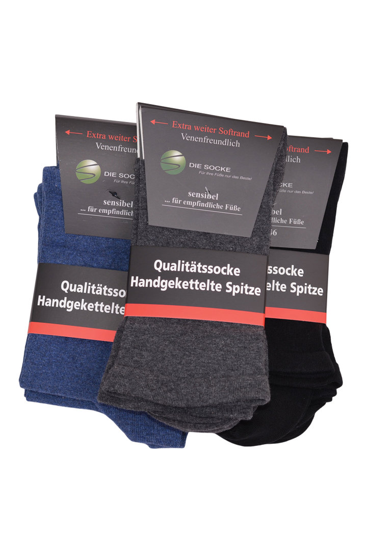 Gentle Grip Damen Socken 6 Paar - Druckfrei Für Diabetiker