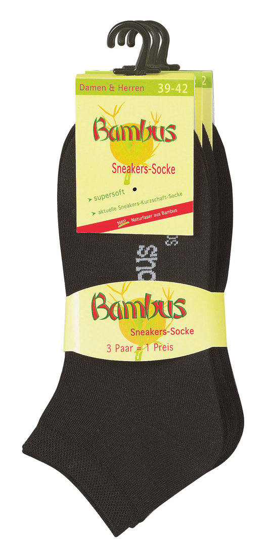 Art.: 02169 Bambus Sneakersocke mit sensitive Bund / 47-50 - Die Socke