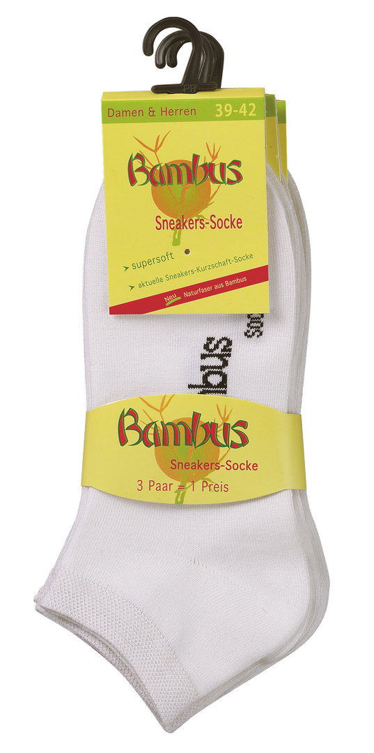 Art.: 02169 Bambus Sneakersocke mit sensitive Bund + handgekettelte  Fuspitze - Die Socke