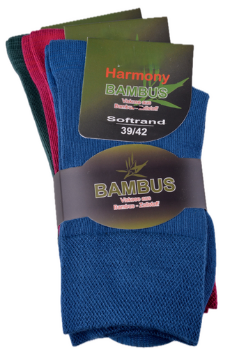 Art.: 443048 Harmony Premium Bambussocke - Color - ohne festen Gummidruck