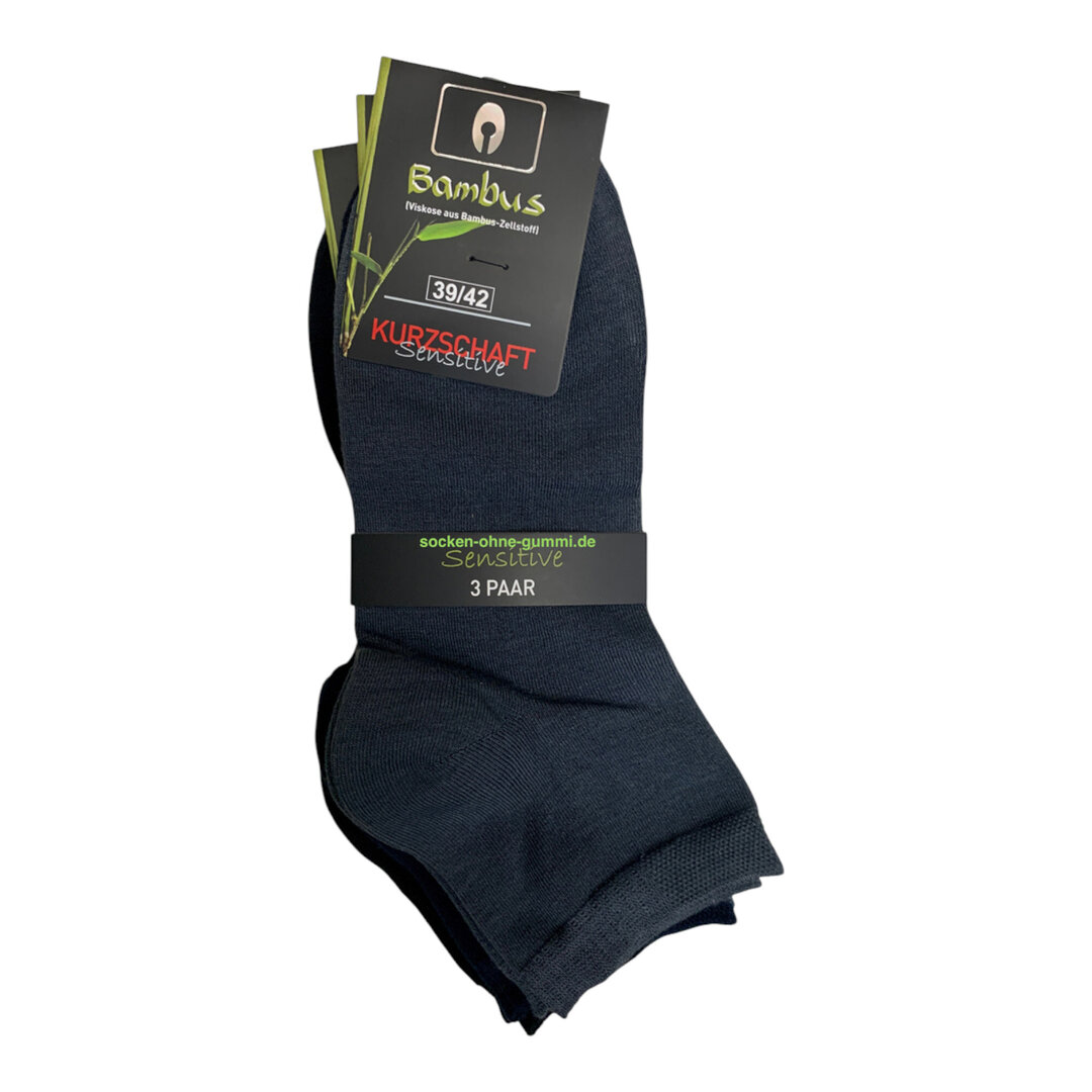 Art.: 1041 Bambus Kurzsocke mit sensitive Bund + handgekettelte Fuspitze /  Aktionspack - Die Socke