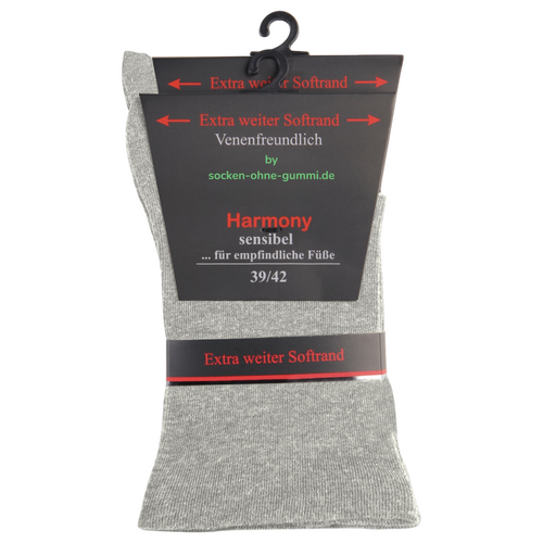 Art.: 331117 Soft Cotton extra weit  ohne Gummidruck + handgekettelte Fußspitze - grau