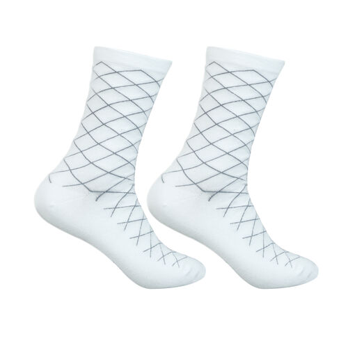 Art.: 1003-2-1 Designsocke ohne Gummi extra weit + breit - weiß
