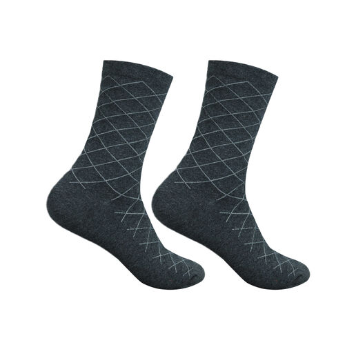 Art.: 1003-2-3 Designsocke ohne Gummi extra weit + breit - anthrazit