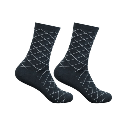 Art.: 1003-2-6 Designsocke ohne Gummi extra weit + breit - schwarz