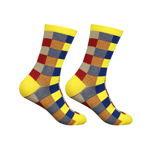 Art.: 1003-8-4 Designsocke ohne Gummi extra weit + breit - quadrat