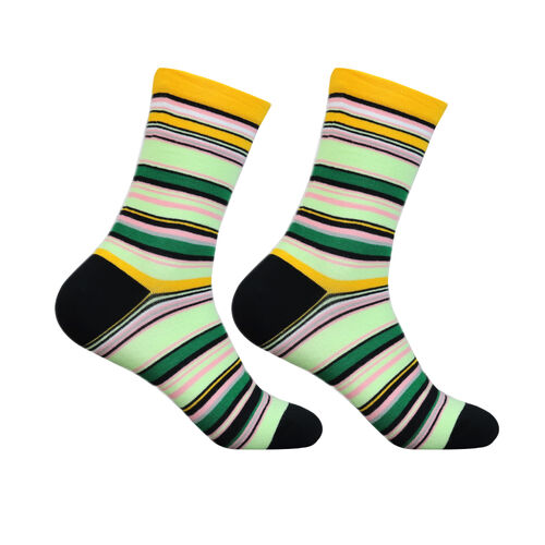 Art.: 1003-9-1 Designsocke ohne Gummi extra weit + breit - stripes