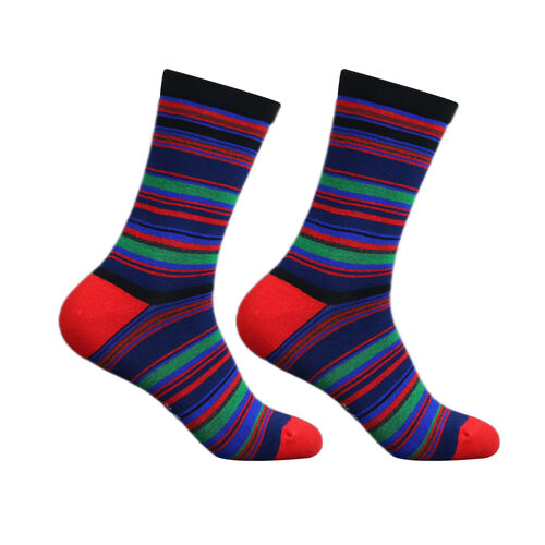 Art.: 1003-9-2 Designsocke ohne Gummi extra weit + breit - stripes