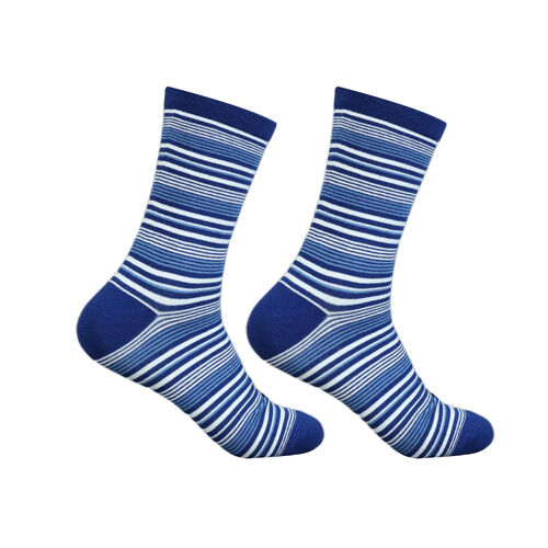 Art.: 1003-9-4 Designsocke ohne Gummi extra weit + breit - stripes