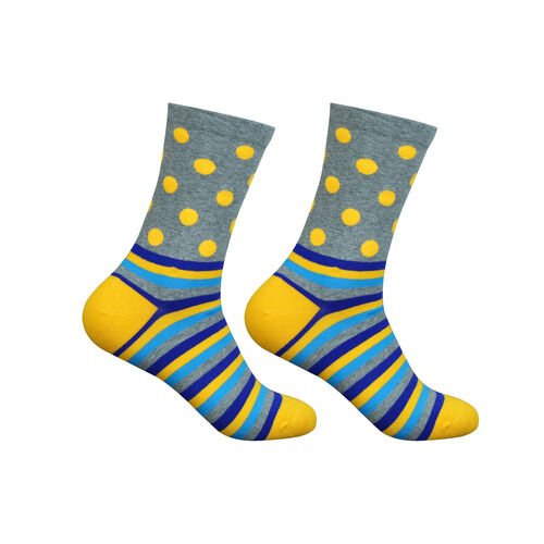 Art.: 1003-12-1 Designsocke ohne Gummi extra weit + breit - points