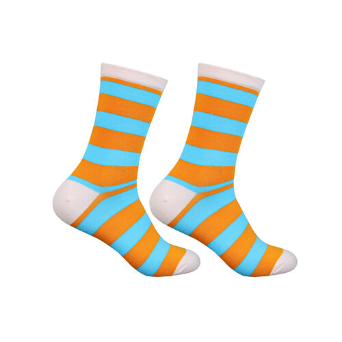 Art.: 1003-13-2 Designsocke ohne Gummi extra weit + breit - blockstreifen