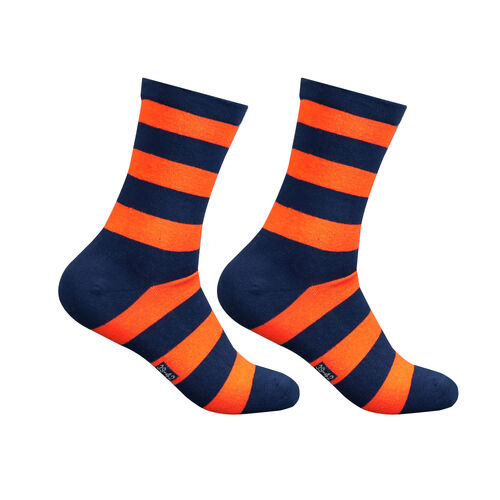 Art.: 1003-13-4 Designsocke ohne Gummi extra weit + breit - blockstreifen