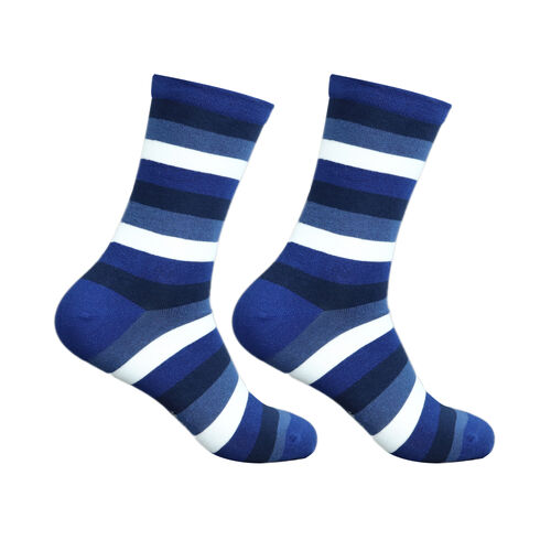 Art.: 1003-13-6 Designsocke ohne Gummi extra weit + breit - blockstreifen