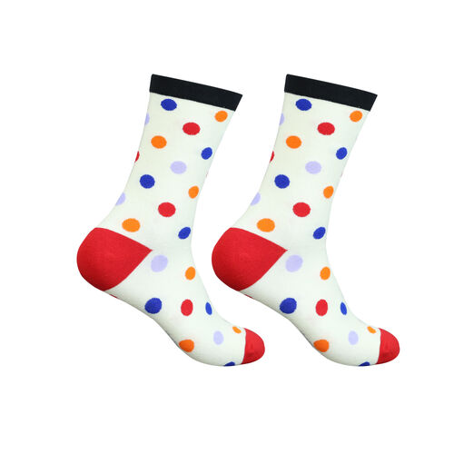 Art.: 1003-14-3 Designsocke ohne Gummi extra weit + breit - punkte