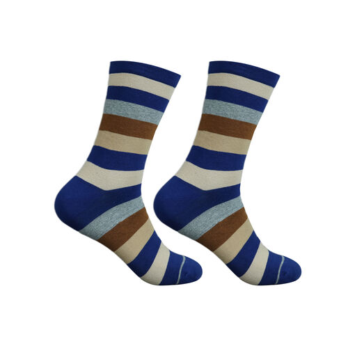 Art.: 1003-18-1 Designsocke ohne Gummi extra weit + breit - blockstreifen