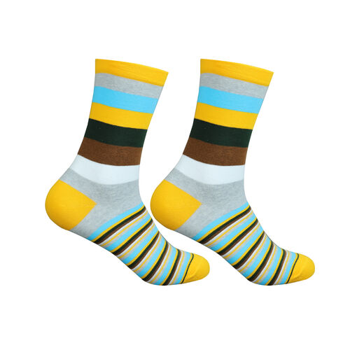 Art.: 1003-18-3 Designsocke ohne Gummi extra weit + breit - blockstreifen