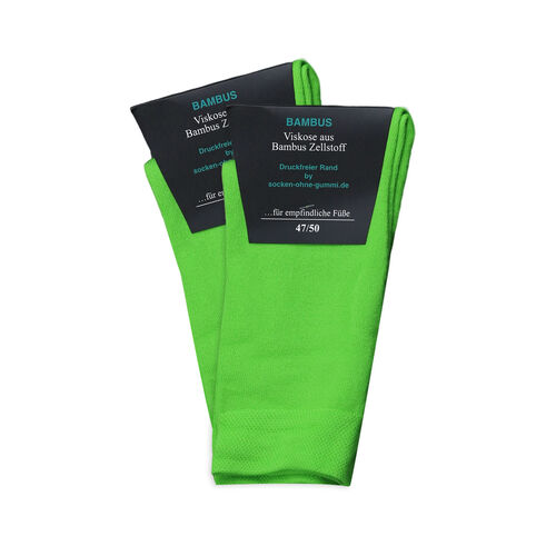 Art. 31160-1 Premium Bambussocke extra weit + breit ohne Gummidruck - neongrün