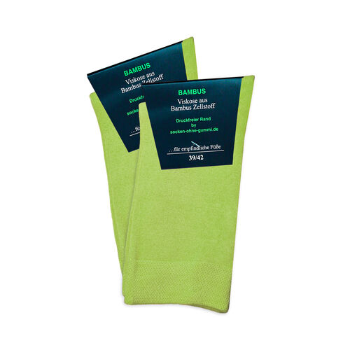 Art. 31160-2 Premium Bambussocke extra weit + breit ohne Gummidruck - apfelgruen