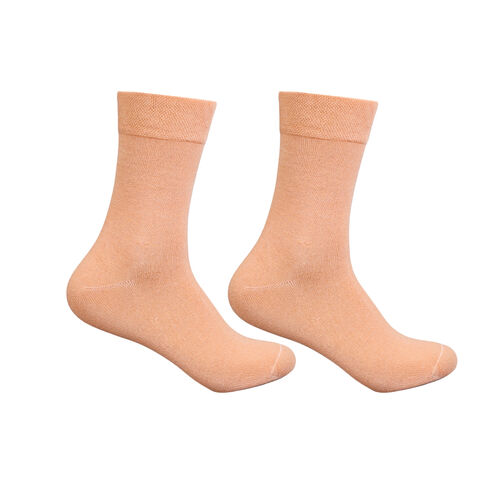 Art. 31160-12 Premium Bambussocke extra weit + breit ohne Gummidruck - apricot