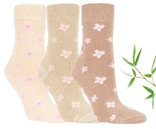 Art.: 111925 Design Premium Bambussocke - ohne Gummidruck - Blumenwiese